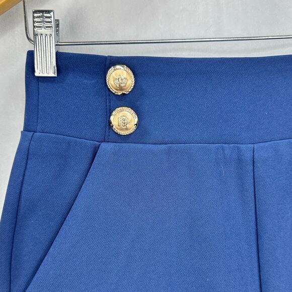 Walter Baker Molly High Waist Twill Shorts – Navy Blue with Gold Buttons Size 2 - Picture 4 of 6